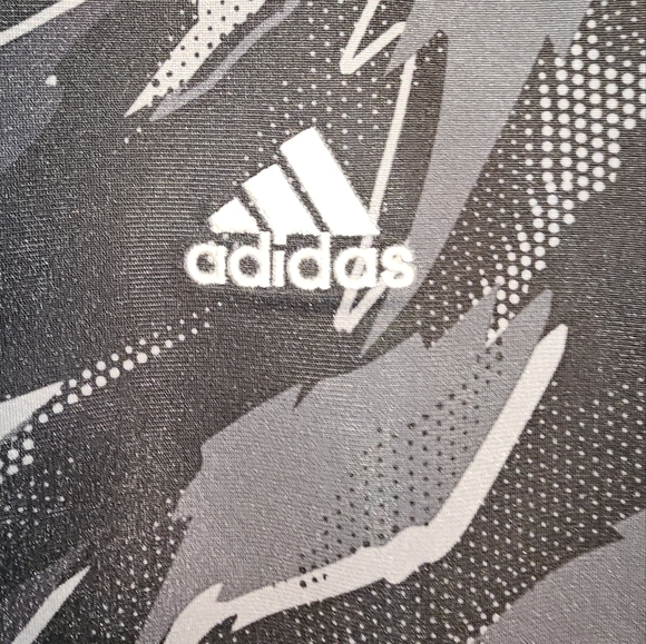 Adidas Black and Gray Boy's Hoodie Jacket Sweatshirt All over Print Size 14/16 - Picture 5 of 8